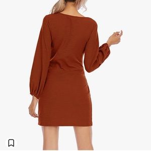 Long Sleeve Knitted Bodycon Tie Waist Sweater Dress